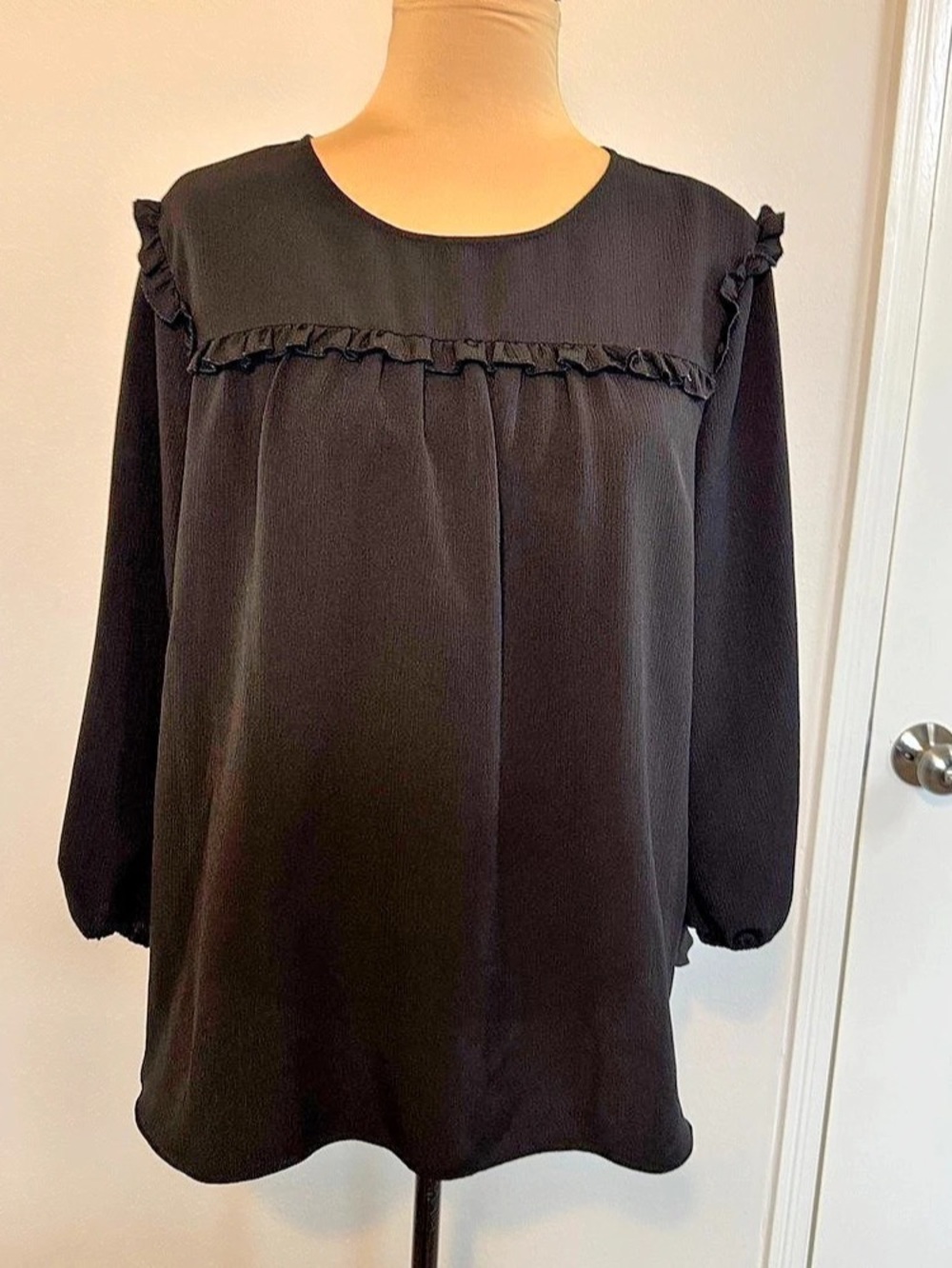 Juicy Couture Ruffle Yoke Tunic in Black XL